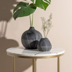 Modern Black and White Ceramic Vase Set